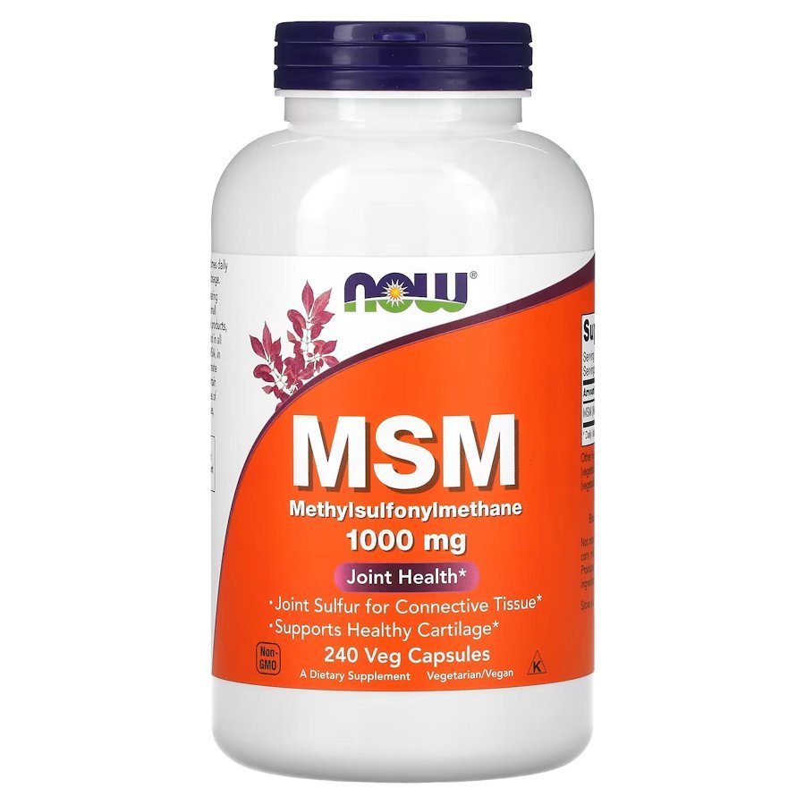 Для суставов и связок NOW MSM 1000 mg, 240 вегакапсул,  мл, Now. Хондропротекторы. Поддержание здоровья Укрепление суставов и связок 