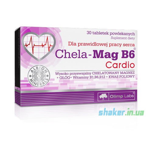 Магний Б6 Olimp Chela-Mag B6 Cardio (30 таб) олимп,  мл, Olimp Labs. Магний Mg. Поддержание здоровья Снижение холестерина Предотвращение утомляемости 