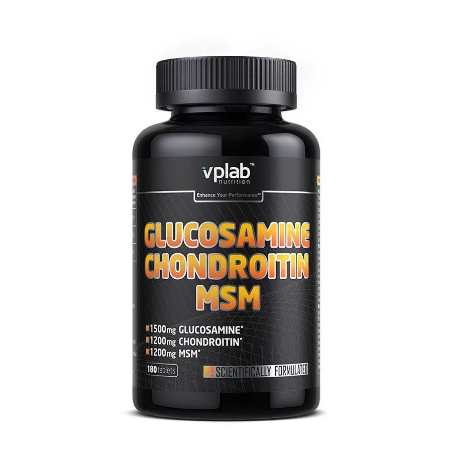 Для суставов и связок VPLab Glucosamine Chondroitin MSM, 180 таблеток,  мл, VPLab. Хондропротекторы. Поддержание здоровья Укрепление суставов и связок 