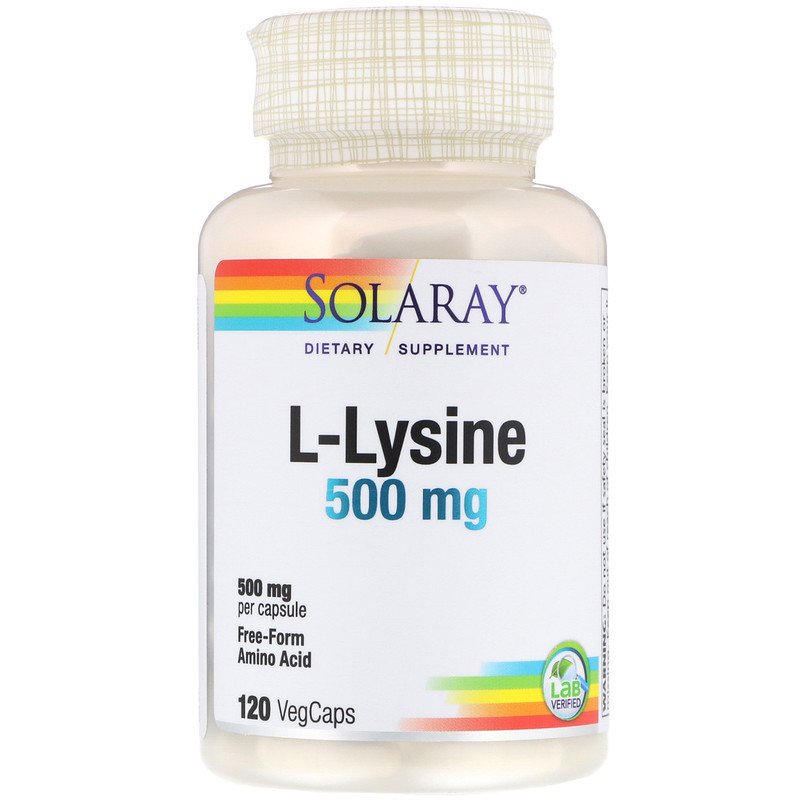 Solaray Лизин Solaray L-Lysine 500 mg 120 капсул, , 