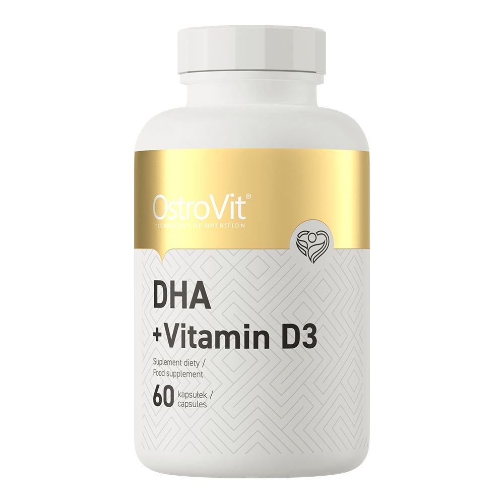 Жирные кислоты OstroVit DHA + Vitamin D3, 60 капсул,  ml, OstroVit. Fats. General Health 