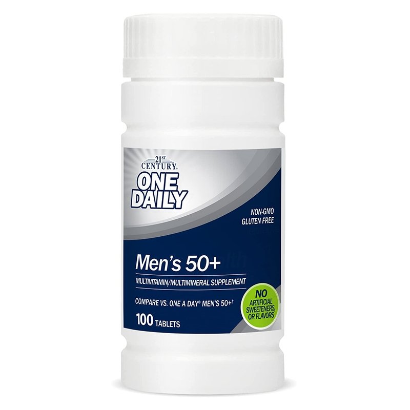 Витамины и минералы 21st Century One Daily Mens 50+, 100 таблеток,  мл, 21st Century. Витамины и минералы. Поддержание здоровья Укрепление иммунитета 