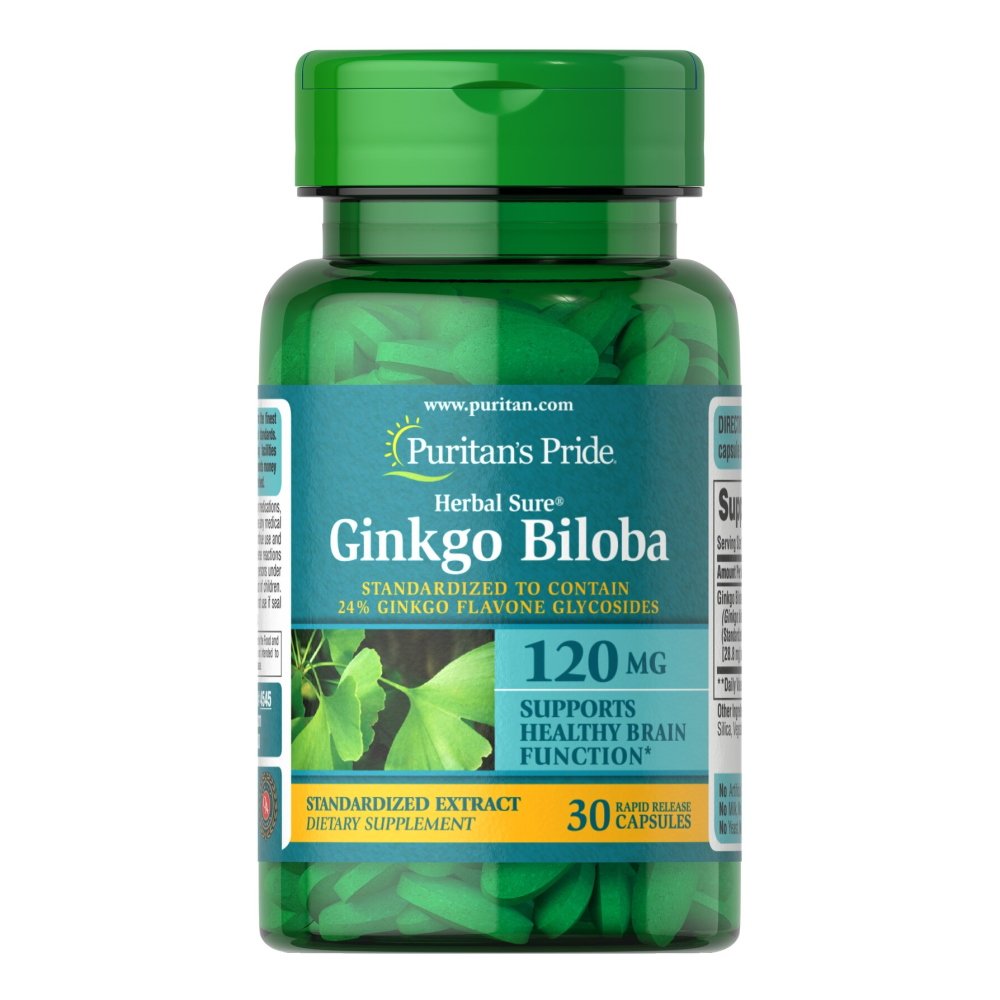 Натуральная добавка Puritan's Pride Ginkgo Biloba 120 mg, 30 капсул,  мл, Puritan's Pride. Hатуральные продукты. Поддержание здоровья 