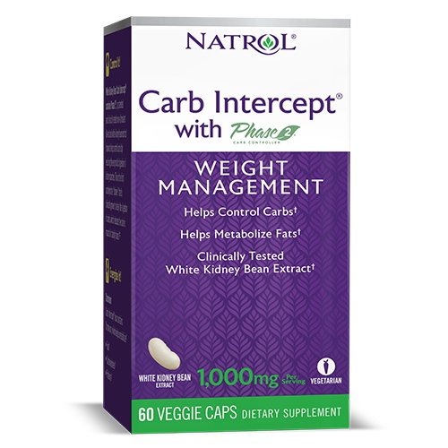 Натуральная добавка Natrol Carb Intercept Phase2, 60 вегакапсул,  ml, Nanox. Natural Products. General Health 