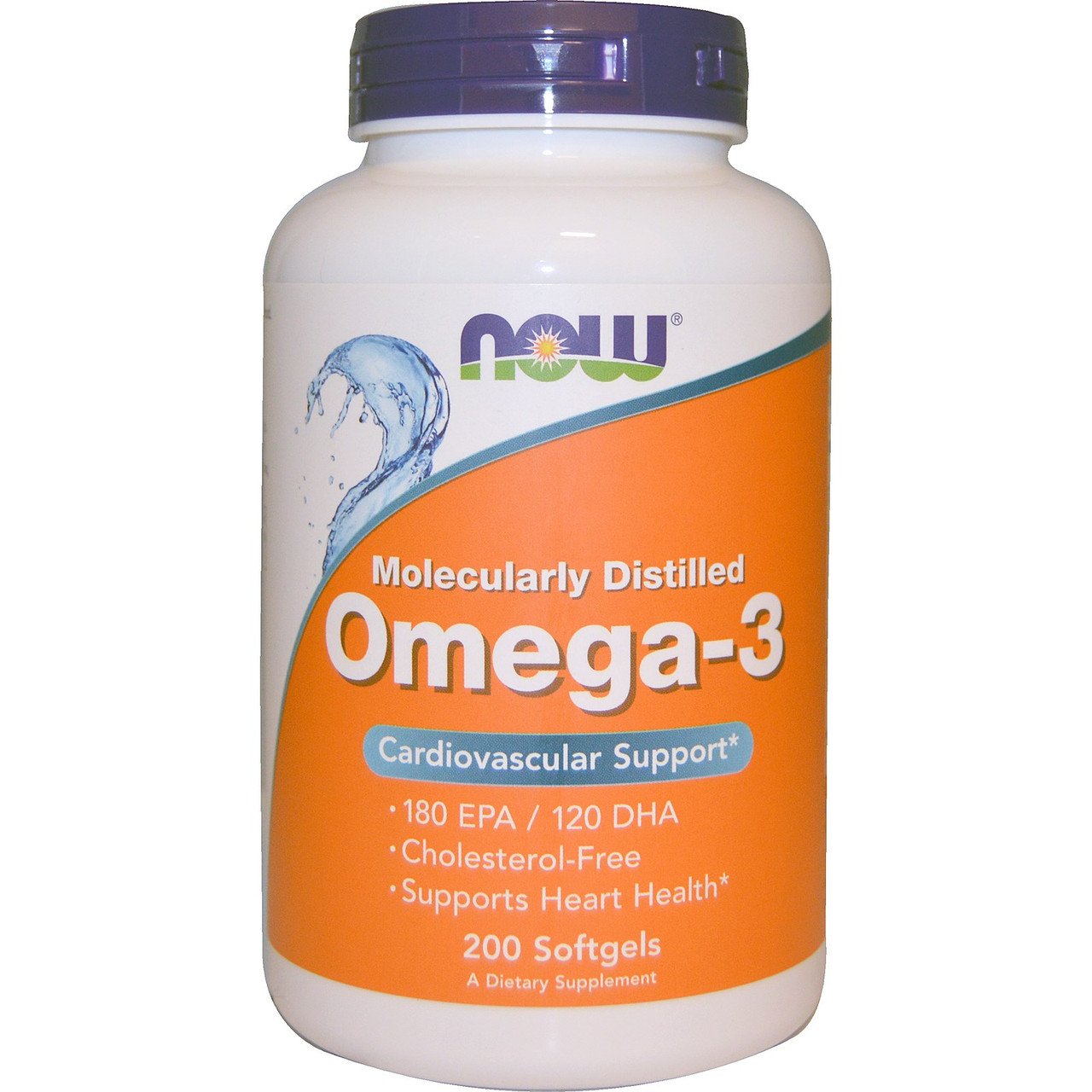 Omega-3 Cardiovascular Support NOW Foods 200 Softgels,  ml, Now. Omega 3 (Aceite de pescado). General Health Ligament and Joint strengthening Skin health CVD Prevention Anti-inflammatory properties 