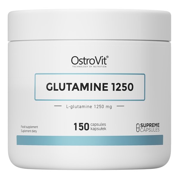 Аминокислота OstroVit Glutamine 1250, 150 капсул, СРОК 02.23,  ml, OstroVit. Amino Acids. 