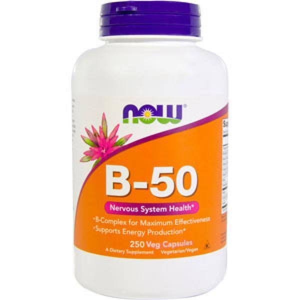 Комплекс витаминов группы Б 50 Now Foods B-50 (100 капс) нау фудс,  мл, Now. Витамин B. Поддержание здоровья 