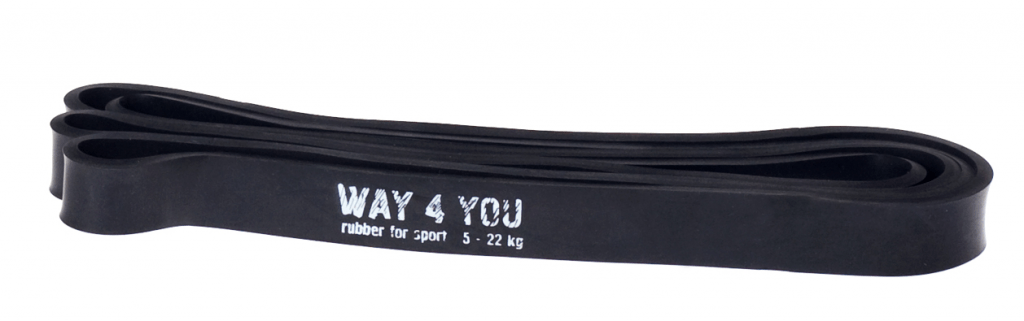 Резинова петля для тренування Way4You (5 - 22 кг) Чорна,  ml, Way4you. Fitness rubbers. 