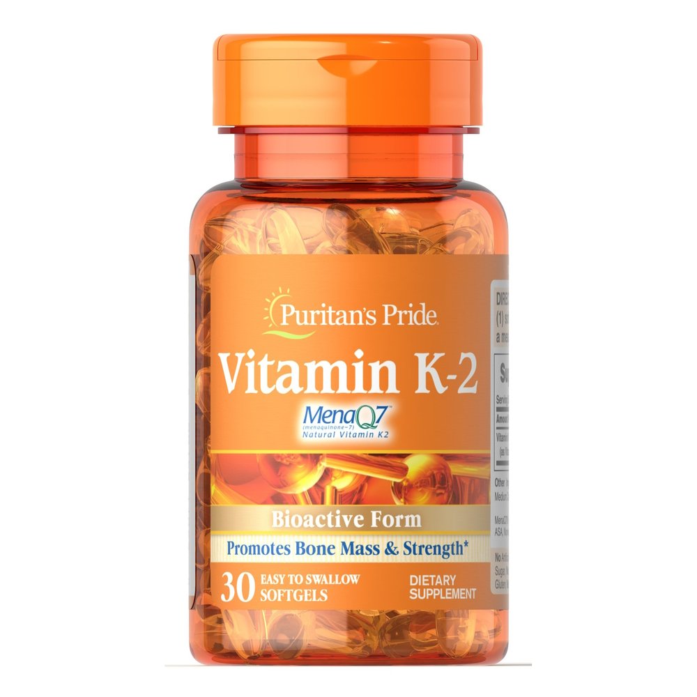 Витамины и минералы Puritan's Pride Vitamin K-2 (MenaQ7) 100 mcg, 30 капсул,  мл, Puritan's Pride. Витамины и минералы. Поддержание здоровья Укрепление иммунитета 