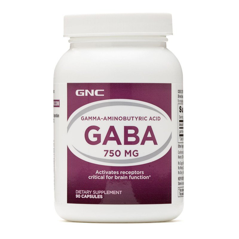 Аминокислота GNC GABA 750, 90 капсул,  мл, GNC. Аминокислоты. 