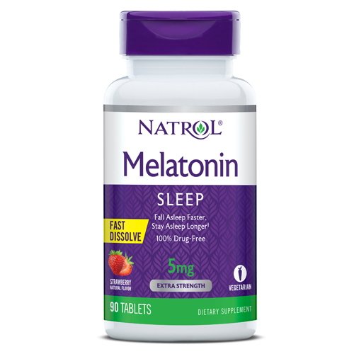 Восстановитель Natrol Melatonin 5mg Fast Dissolve, 90 таблеток - клубника,  ml, Natrol. Post Workout. recovery 