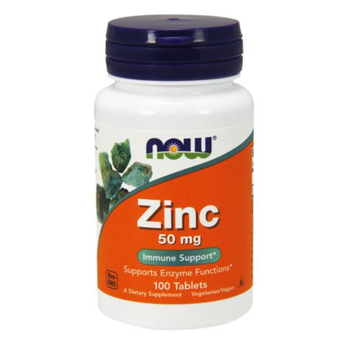 NOW Zinc Gluconate 50 мг - 100 таб,  мл, Now. Витамины и минералы. Поддержание здоровья Укрепление иммунитета 