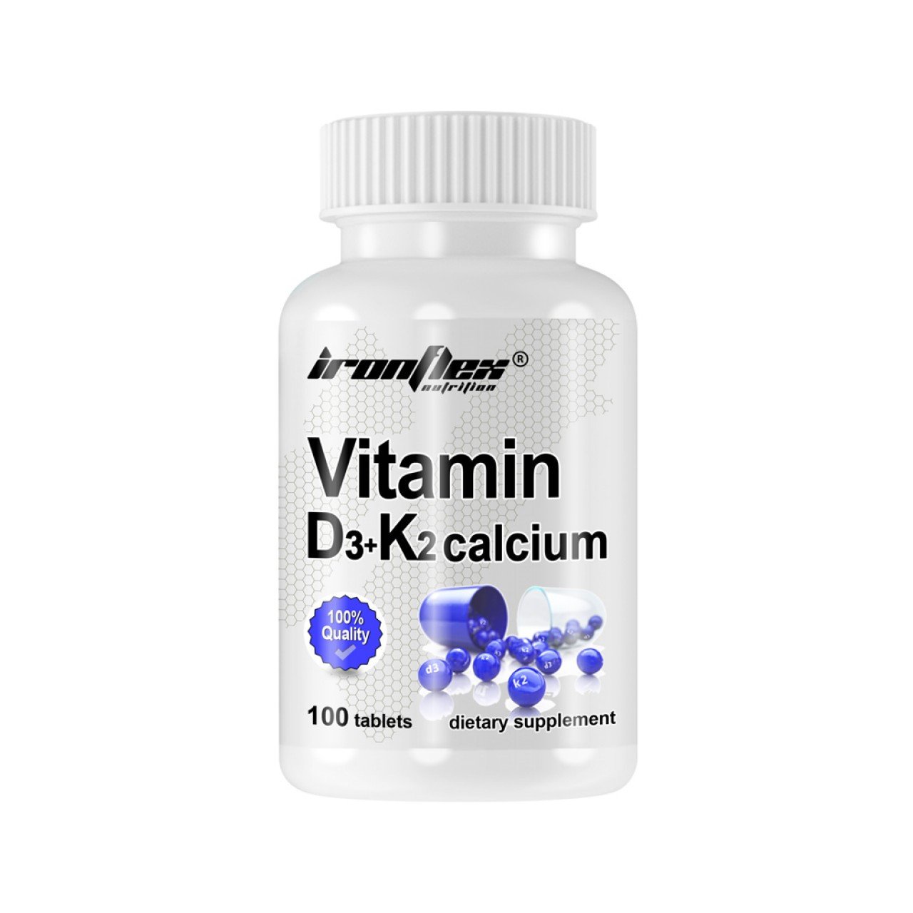 IronFlex Комплекс витаминов Iron Flex Vitamin D3 + K2 calcium 100 таблеток, , 