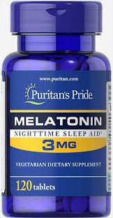 Melatonin 3 mg, 120 piezas, Puritan's Pride. Melatoninum. Improving sleep recuperación Immunity enhancement General Health 
