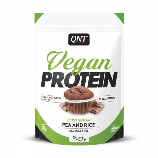 Протеин QNT Vegan Protein, 500 грамм Шоколадный мафин,  ml, QNT. Protein. Mass Gain recovery Anti-catabolic properties 