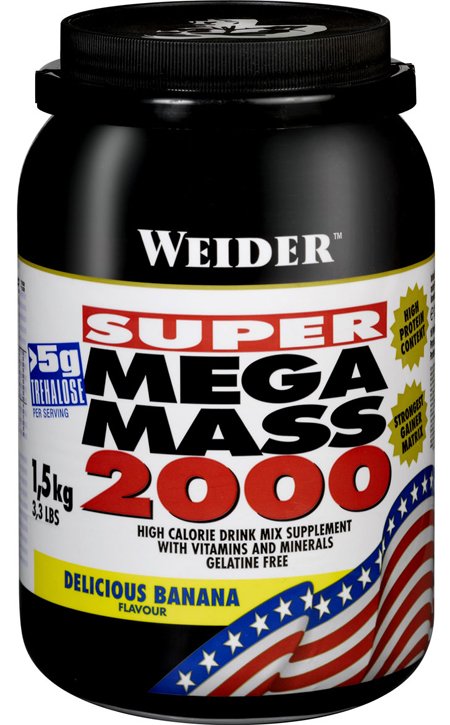 Mega Mass 2000, 1500 g, Weider. Gainer. Mass Gain Energy & Endurance recovery 