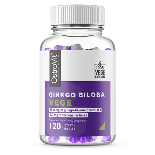 Натуральная добавка OstroVit Vege Ginkgo Biloba, 120 вегакапсул,  мл, OstroVit. Hатуральные продукты. Поддержание здоровья 