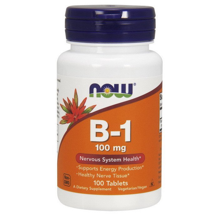 Витамин Б1 Now Foods Vitamin B-1 100 mg (100 таб) нау фудс,  мл, Now. Витамин B. Поддержание здоровья 