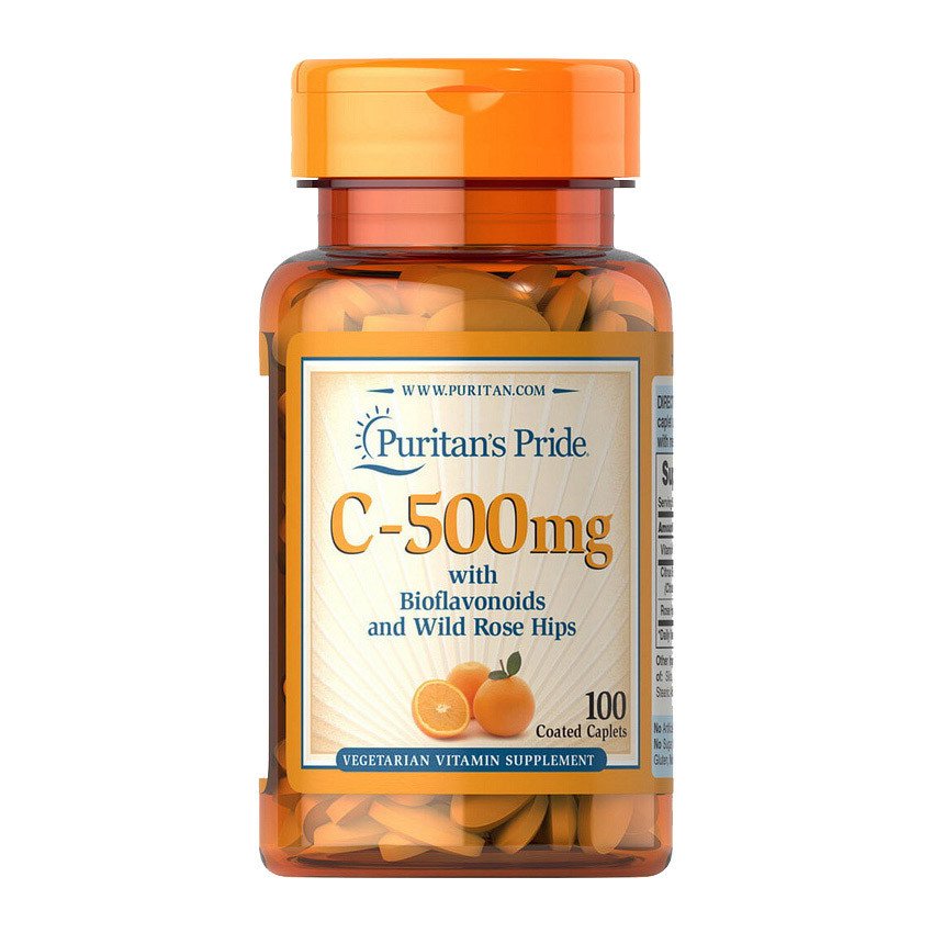 Вітамінний комплекс Puritan's Pride Vitamin C-500 mg with Bioflavonoids 100 caps,  ml, Puritan's Pride. Vitamina C. General Health Immunity enhancement 