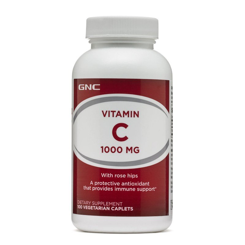 Витамины и минералы GNC Vitamin C 1000 Rose Hips, 100 каплет,  ml, GNC. Vitamins and minerals. General Health Immunity enhancement 