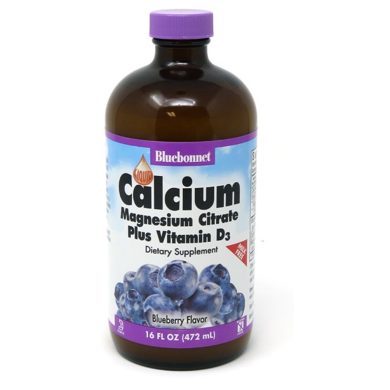 Bluebonnet Nutrition Витамины и минералы Bluebonnet Calcium Magnesium Citrate plus Vitamin D3, 472 мл Черника, , 472  грамм