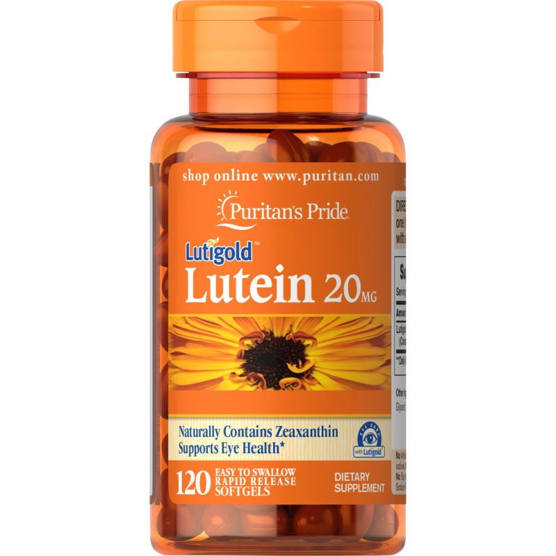 Натуральная добавка Puritan's Pride Lutein 20 mg with Zeaxanthin, 120 капсул,  мл, Puritan's Pride. Hатуральные продукты. Поддержание здоровья 