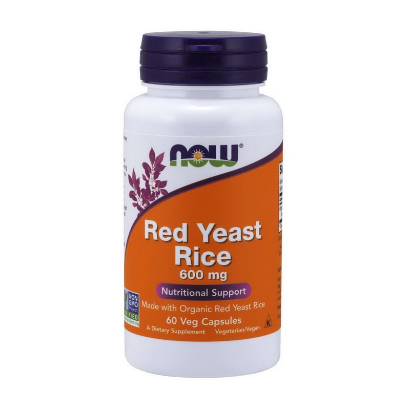 Now Натуральная добавка NOW Red Yeast Rice 600 mg, 60 вегакапсул, , 