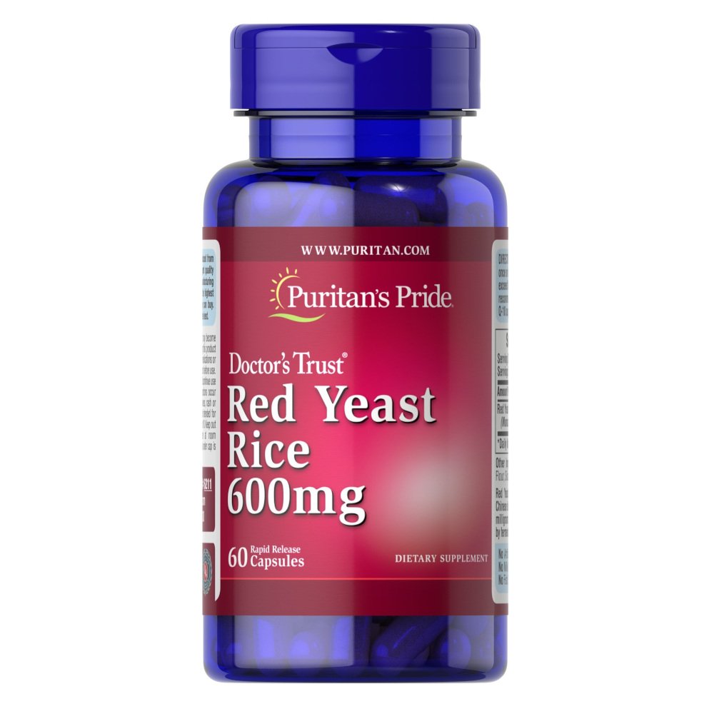 Натуральная добавка Puritan's Pride Red Yeast Rice 600 mg, 60 капсул,  мл, Puritan's Pride. Hатуральные продукты. Поддержание здоровья 