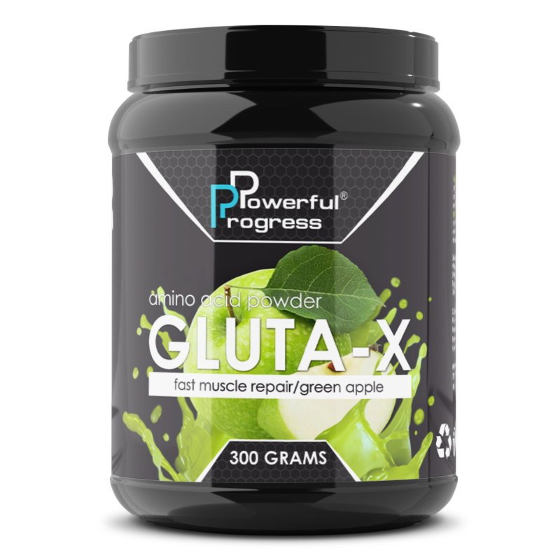 Аминокислота Powerful Progress Gluta-X, 300 грамм Яблоко,  ml, Powerful Progress. Aminoácidos. 