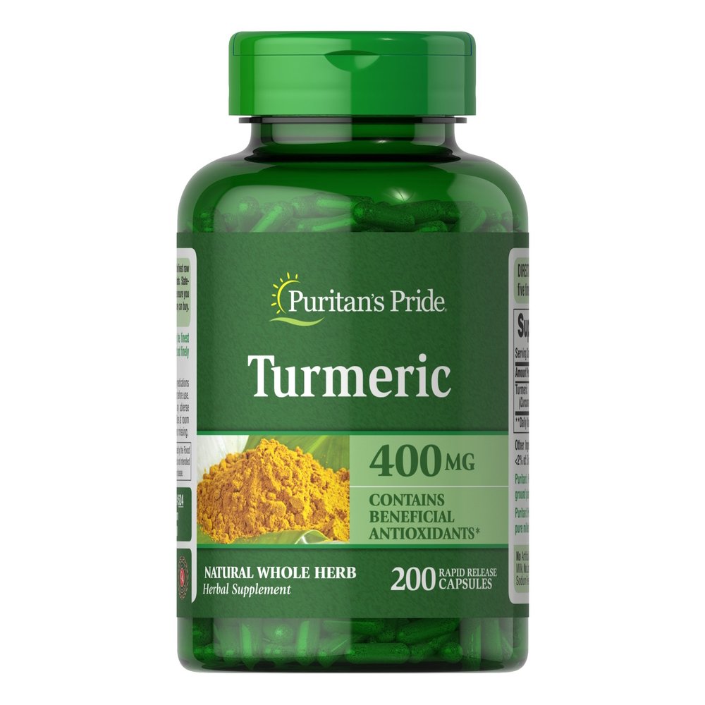 Натуральная добавка Puritan's Pride Turmeric 400 mg, 200 капсул,  мл, Puritan's Pride. Hатуральные продукты. Поддержание здоровья 