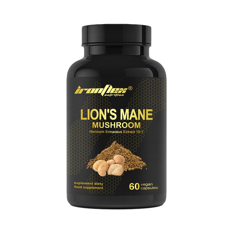 Натуральная добавка IronFlex Lion's Mane Mushroom 500 mg, 60 вегакапсул,  мл, IronFlex. Hатуральные продукты. Поддержание здоровья 