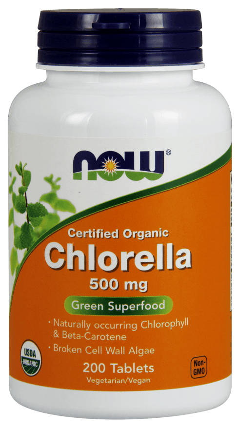 Chlorella 500 mg, 200 шт, Now. Спец препараты. 