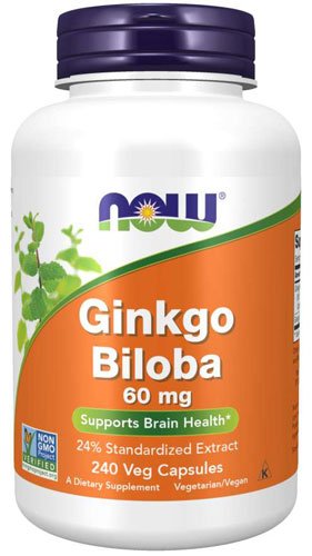 NOW Ginkgo Biloba 60 mg 240 капс Без вкуса,  мл, Now. Спец препараты. 