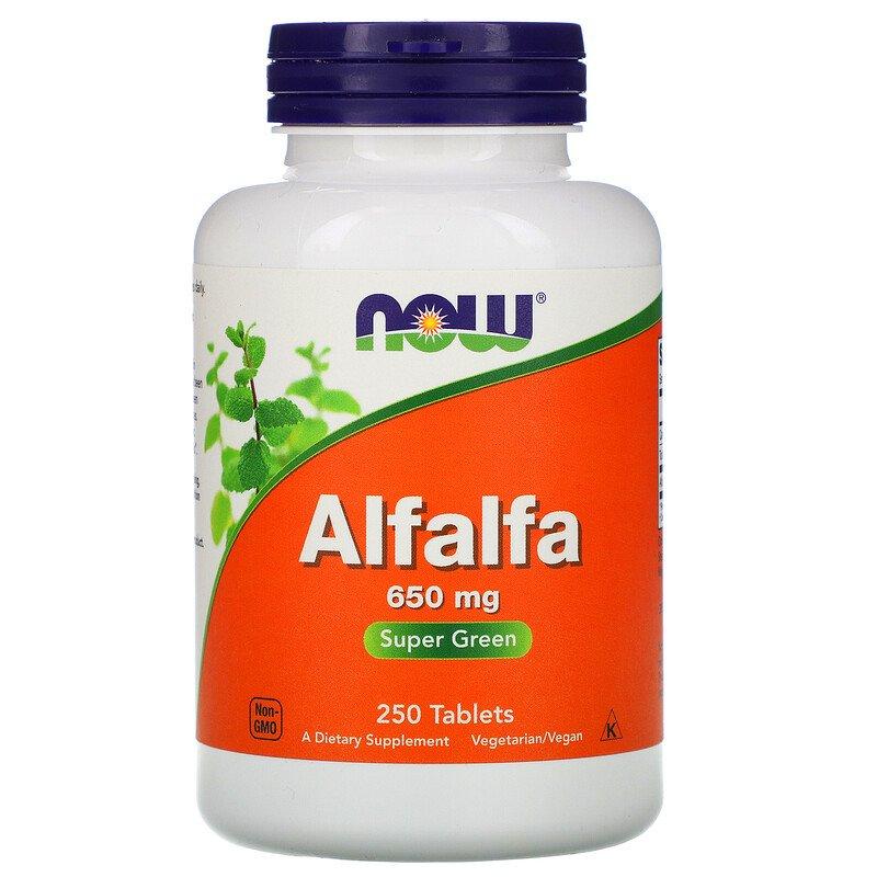 Пищевая добавка NOW Foods Alfalfa 650 mg 250 Tabs (Люцерна),  мл, Now. Спец препараты. 