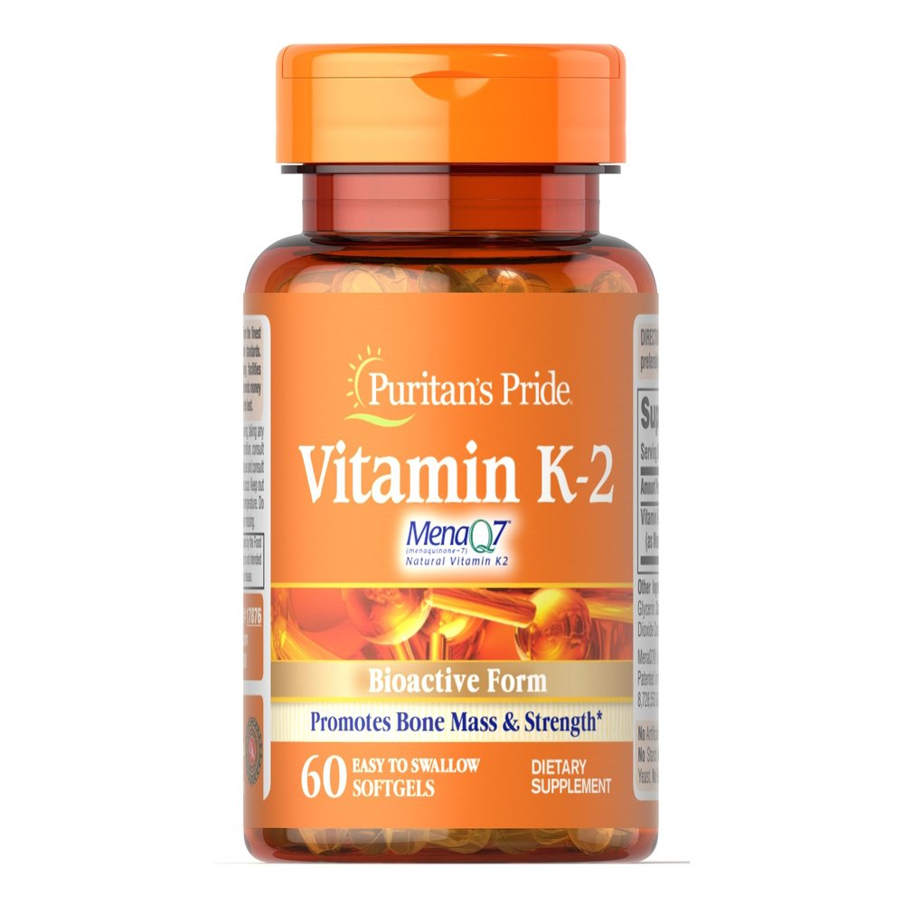Puritan's Pride Витамины и минералы Puritan's Pride Vitamin K-2 (MenaQ7) 50 mcg, 60 капсул, , 