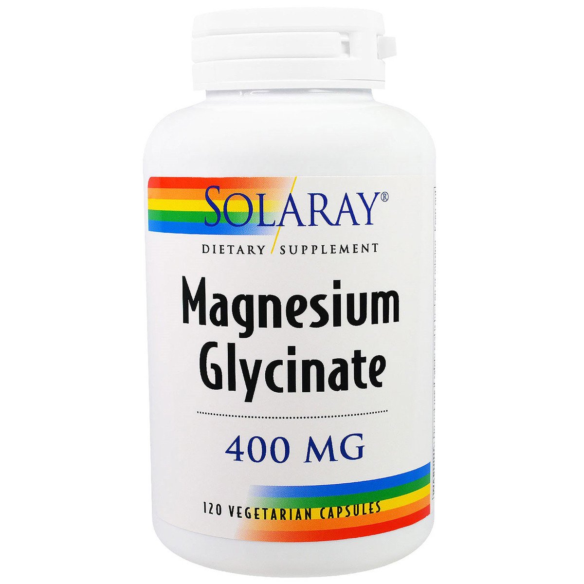 Магний Глицинат, Magnesium Glycinate, Solaray, 400 мг, 120 вегетарианских капсул,  мл, Solaray. Магний Mg. Поддержание здоровья Снижение холестерина Предотвращение утомляемости 