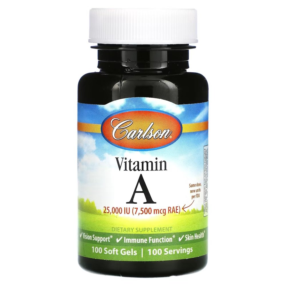Carlson Labs Витамины и минералы Carlson Labs Vitamin A 25000 IU, 100 капсул, , 