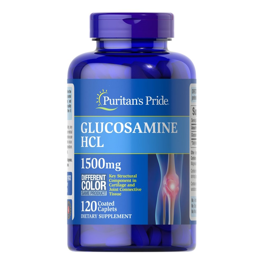 Для суставов и связок Puritan's Pride Glucosamine HCL 1500 mg, 120 каплет,  ml, Puritan's Pride. For joints and ligaments. General Health Ligament and Joint strengthening 