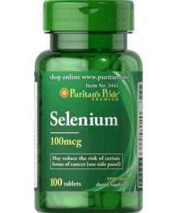 Selenium 100 mcg, 100 pcs, Puritan's Pride. Selenium. General Health Immunity enhancement Skin health Strengthening hair and nails 