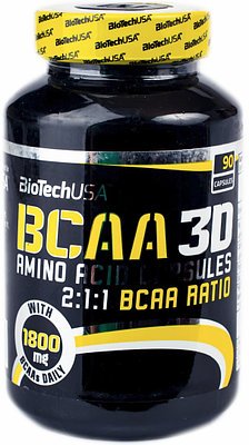 BCAA 3D, 180 шт, BioTech. BCAA. Снижение веса Восстановление Антикатаболические свойства Сухая мышечная масса 