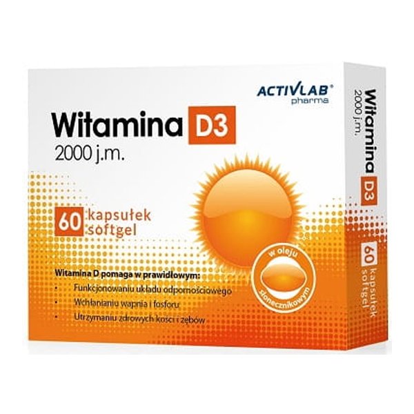 ActivLab Витамины и минералы Activlab Pharma Vitamin D3 50 mcg (2000 IU), 60 капсул, , 