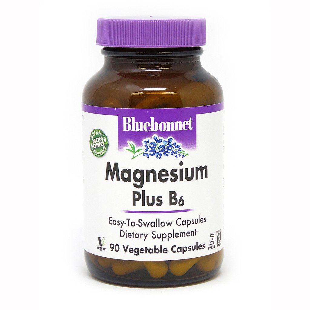 Витамины и минералы Bluebonnet Magnesium plus B6, 90 вегакапсул,  ml, Bluebonnet Nutrition. Vitamins and minerals. General Health Immunity enhancement 