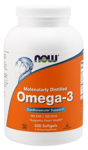 NOW Omega-3 500 капс Без вкуса,  ml, Now. Omega 3 (Fish Oil). General Health Ligament and Joint strengthening Skin health CVD Prevention Anti-inflammatory properties 