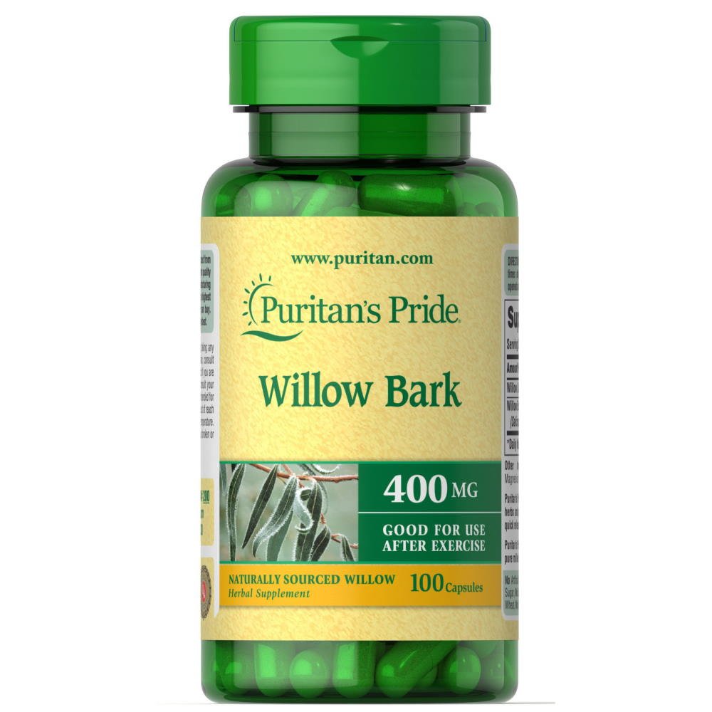 Натуральная добавка Puritan's Pride Willow Bark 400 mg, 100 капсул,  мл, Puritan's Pride. Hатуральные продукты. Поддержание здоровья 