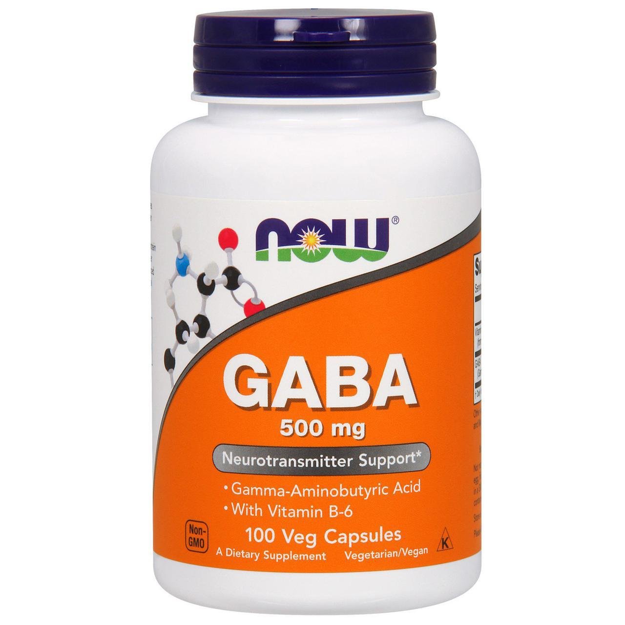 NOW Gaba 500 мг - 200 веган кап,  мл, Now. Спец препараты. 