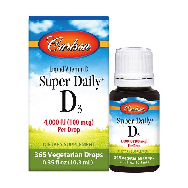Carlson Labs Витамин D3 Carlson Labs Super Daily D3 Liquid 4000 IU 10,3 мл, , 