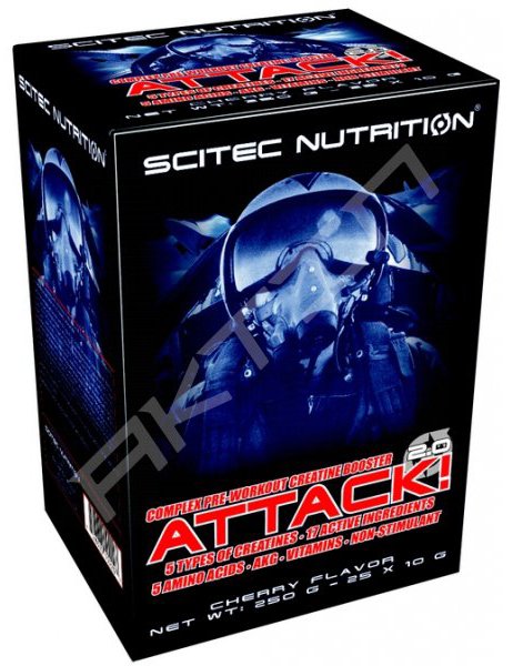 Attack! 2.0, 25 piezas, Scitec Nutrition. Diferentes formas de creatina. 