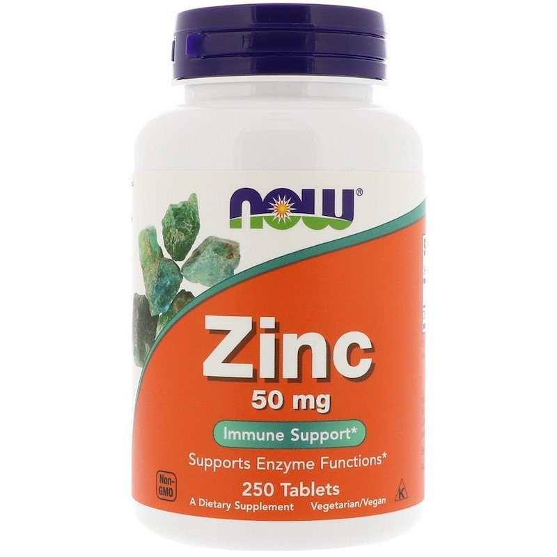 Zinc 50 mg NOW Foods 250 Tabs,  ml, Now. Zinc Zn. General Health 