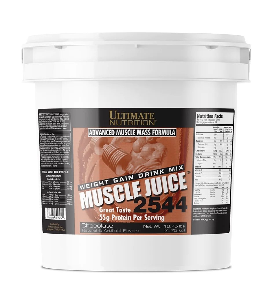 Гейнер Ultimate Muscle Juice 2544, 4.75 кг Шоколад,  ml, Ultimate Nutrition. Gainer. Mass Gain Energy & Endurance स्वास्थ्य लाभ 