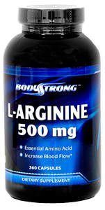 L-Arginine, 360 шт, BodyStrong. Аргинин. Восстановление Укрепление иммунитета Пампинг мышц Антиоксидантные свойства Снижение холестерина Донатор оксида азота 